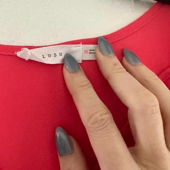 2/$15 Hot pink cold shoulder blouse - Picture 2 of 3